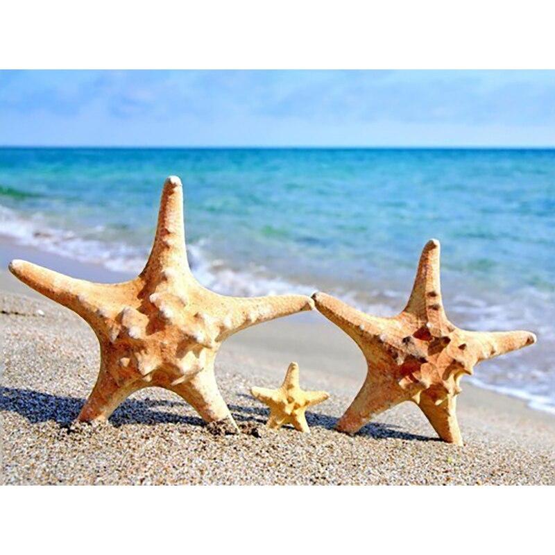New 5D DIY Sea View Diamond Painting Starfish Diamond Embroidery Animal Cross Stitch Full Round Drill Home Decor Art Gift
