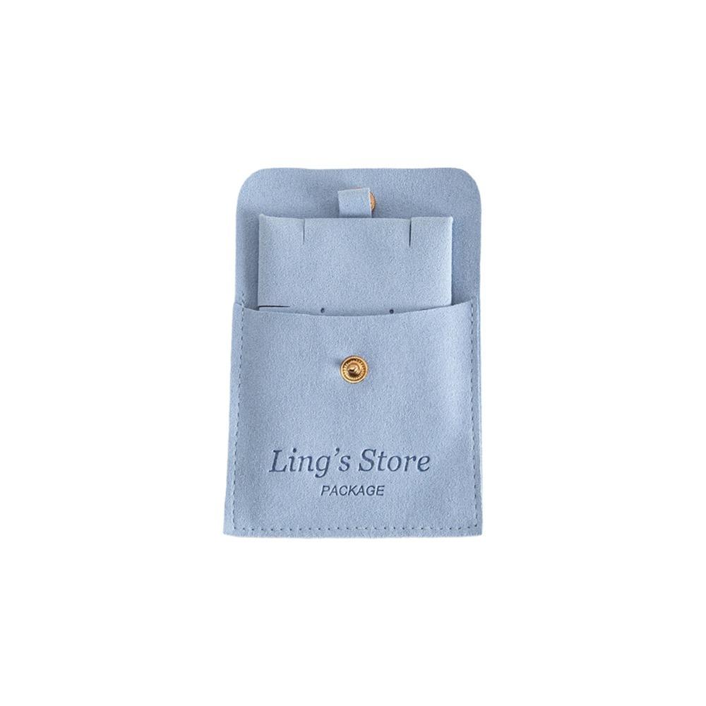 Snap Closure Microfiber Snap Bag Jewelry Storage Personal Accessories Jewelry Storage Bag Card Storage Button Pouch Insert светло-синий