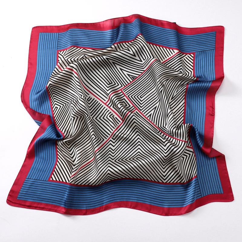 Spring and Summer Silk Scarf Women's 71 Simulation Silk Square Scarf Green Butterfly Decorative Scarf Neck Professional Scarf Thin Scarf