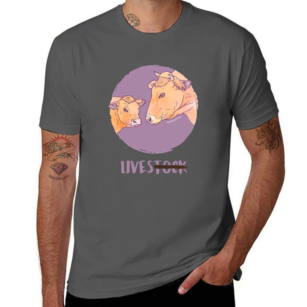 Lives not livestock TShirt Basic Solid Color Casual Tee Shirt