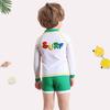 2025 New Cartoon Print Boys' Swimwear: Long-Sleeved, Split Short-Sleeved Swimsuits for Kids