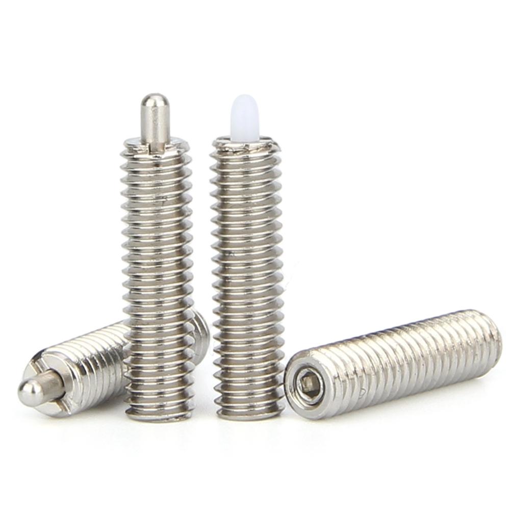 Leichte/Schwere Last Edelstahl Buchse Langhub Kolben POM Kunststoffkopf Einziehbarer Federkolben Schraube Federpositionierung