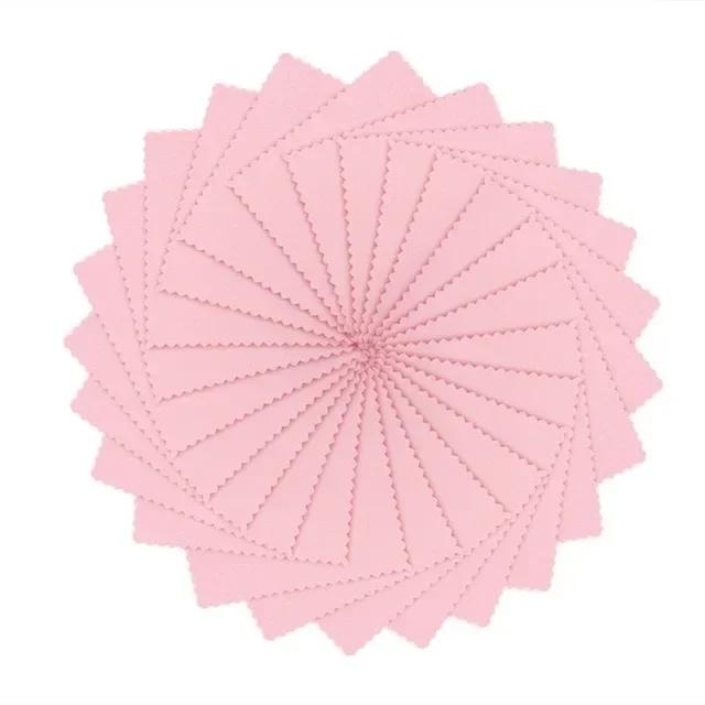 

50 шт. Гладкая и безворсовая ткань для чистки линз очков, Ювелирные изделия, Золото и серебро, Полировочные листы, Стекло, Средства для чистки без разводов 50PCS pink