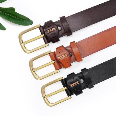 Cintura da Uomo Casual Stile Europeo e Americano con Fibbia ad Ardiglione in Lega e Similpelle - Resistente a Graffi e Usura.