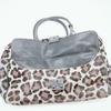 ANYA HINDMARCH Carker Unborn Calf Leopard Print Handbag Boston Bag Leather Grey Brand Tassel A4 Capacity Women's Logo Plate