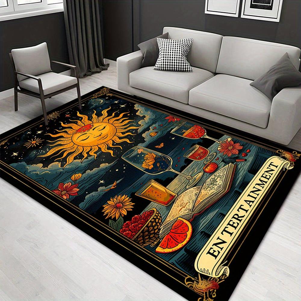 

1pc 1379605520Pattern Carpet, Area Rug For Living Room Bedroom Room Bed Chair Laundry Entryway Corridor Yard Non-slip Outdoor Camping Rug Fl 60cm by 90cm