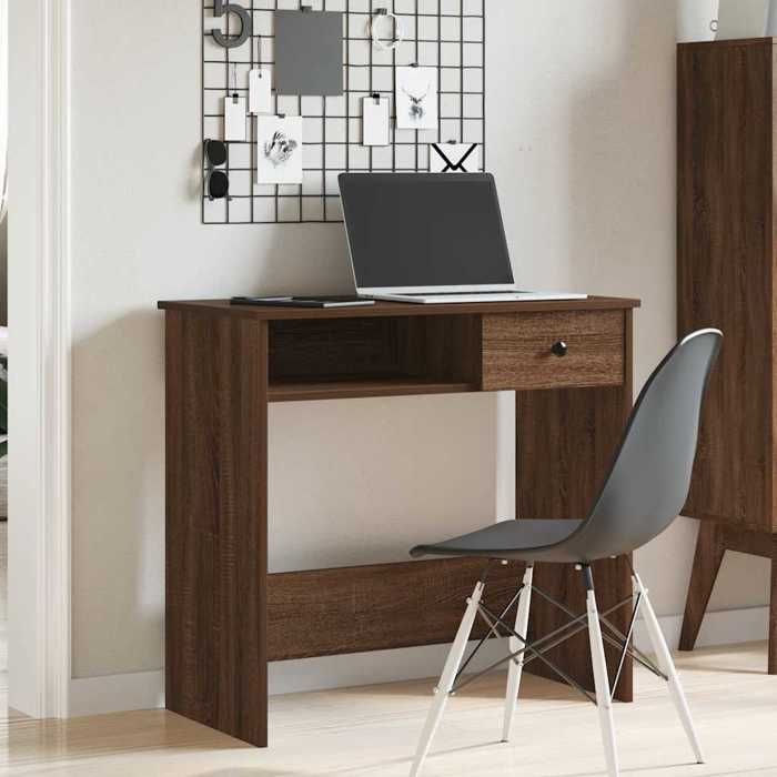 VidaXL Desk Brown Oak 80x40x75 Cm Engineered Wood, Computer Desk, Standing Desk, Desk with Storage, Desk 860478