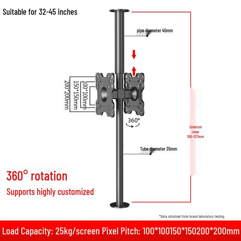 Suport telescopic TV de perete despărțitor rotativ 360° pentru sufragerie/dormitor