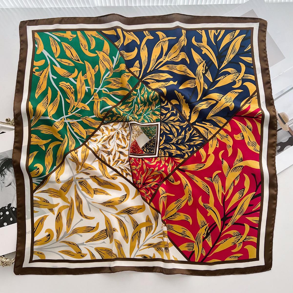 

Шарф из искусственного шелка, Маленький квадратный шарф в иностранном стиле, Женский шарф, Весенне-летний для офиса, Кондиционированное помещение, Универсальная шаль 66cm