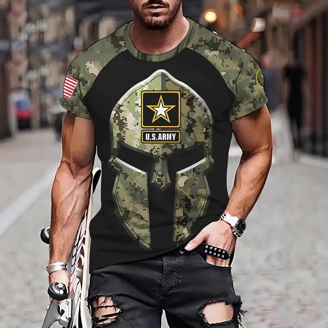 

US Military 3D Printed T-shirt Summer Casual Quick Drying Short Sleeved Sports Top Men s T-shirts XS