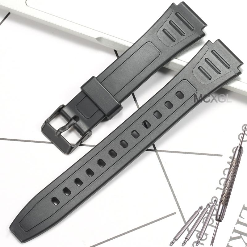 Watch Band For Casio W800H W-800H W-217H Strap Sport Resin Bracelet 18mm Wristband