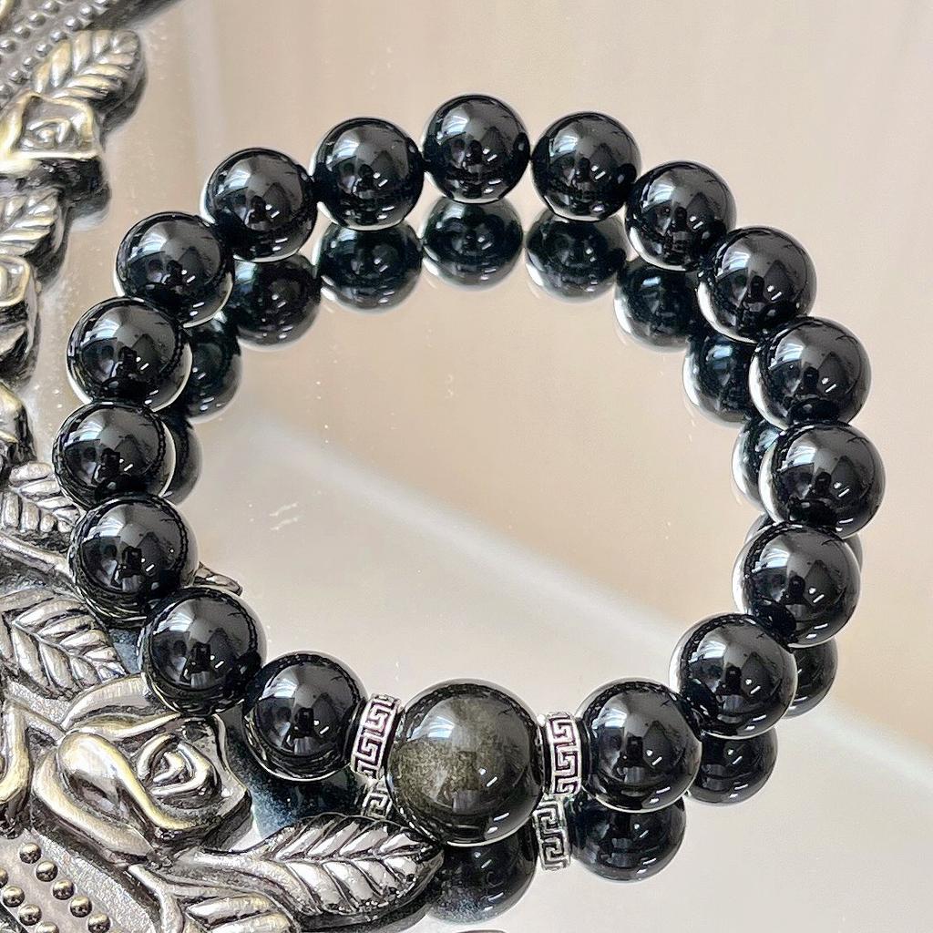 Autumn And Winter New Natural Black Agate Obsidian Bracelet Bracelet