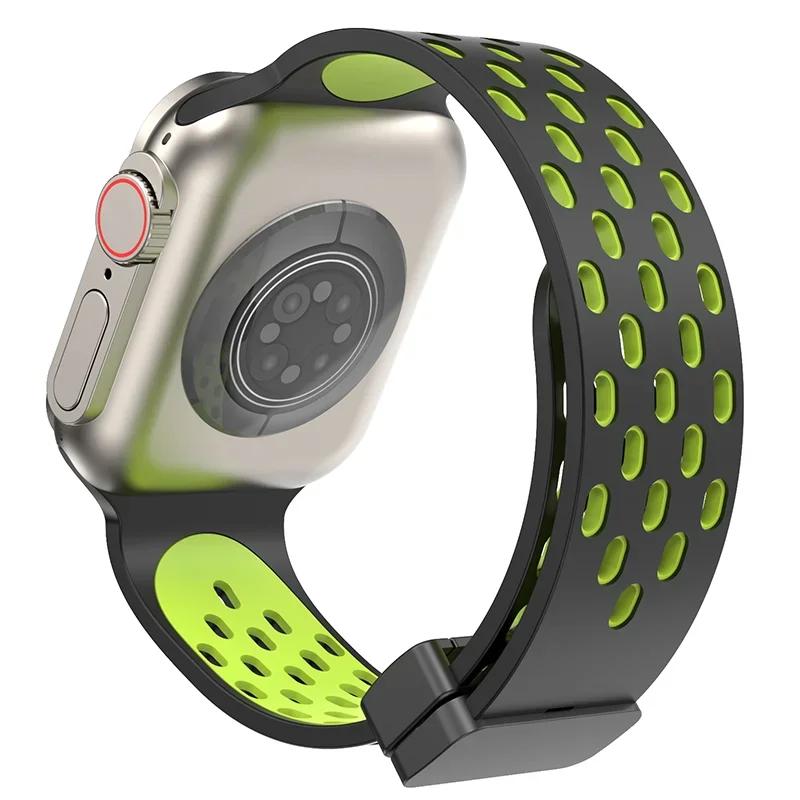Magnetic Strap For Apple Watch Ultra Band 49mm 44mm 45mm 41mm 40mm 42mm 38mm Silicone Correa Bracelet iWatch Series 8 Se 7 6 5 4
