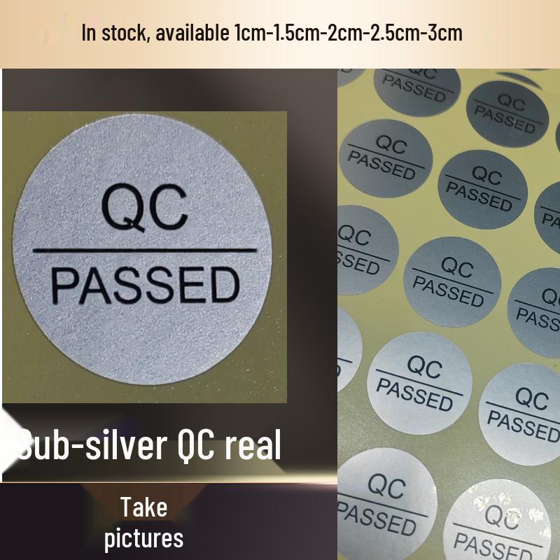 Bright Silver Self-Adhesive Laser Anti-Counterfeit QC Label Sticker