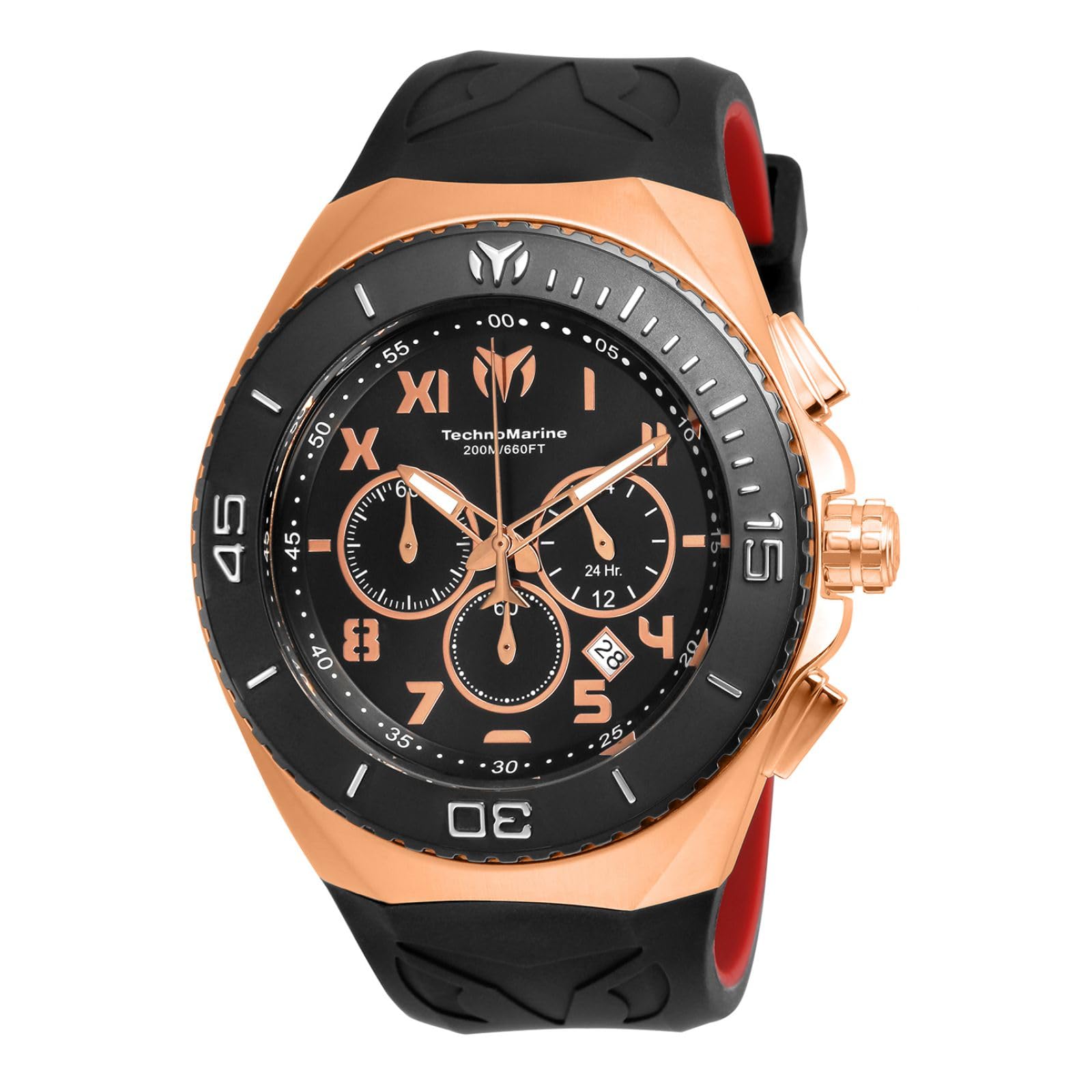 

Мужские наручные часы Manta из нержавеющей стали и силикона TechnoMarine Quartz, розового кварца, золото, черный, хронограф.