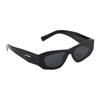 Prada Brand Logo Irregular Sunglasses Men's Black Black F in original box and bag