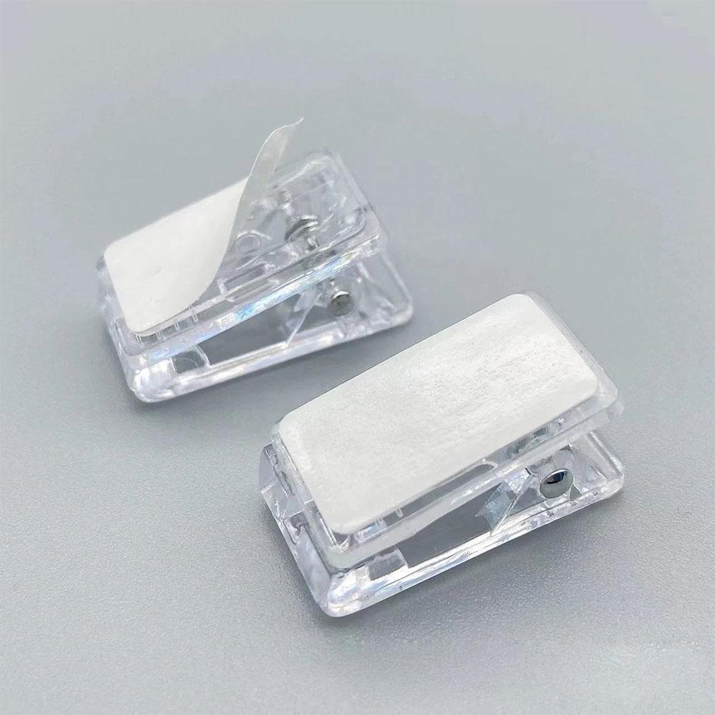 20pcs Self Adhesive Clips Tapestry Hangers for Hanging Storage Photo Spring Loaded Mini Transparent Single-sided Adhesive Clip