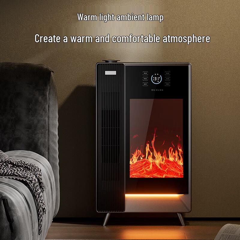 ZISIZ Smart Voice Humidifying Heater with 3D Flame Effect