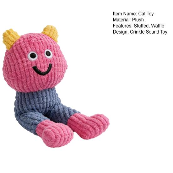 Crinkle Sound Cat Toy Catnip Cat Chew Toy Interactive Plush Waffle Kitten Teething Toy for Indoor Cats Biting Entertainment