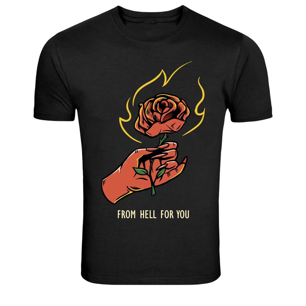 From Hell For You Burning Rose Dark Graphic T-Shirt