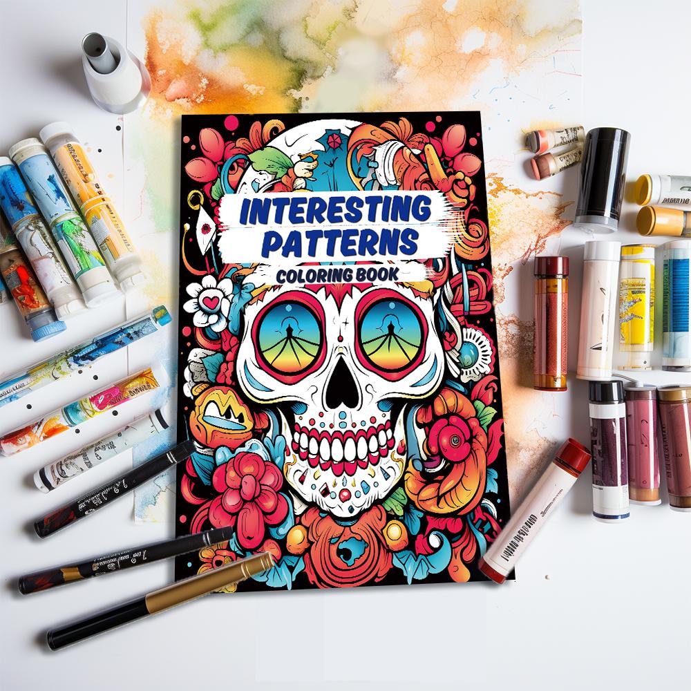 1pc, A4 Teen Coloring Book, Skull Coloring Book, 25 Different Patterns, 100gsm Thick Paper, Stress Relief, Birthday Gift