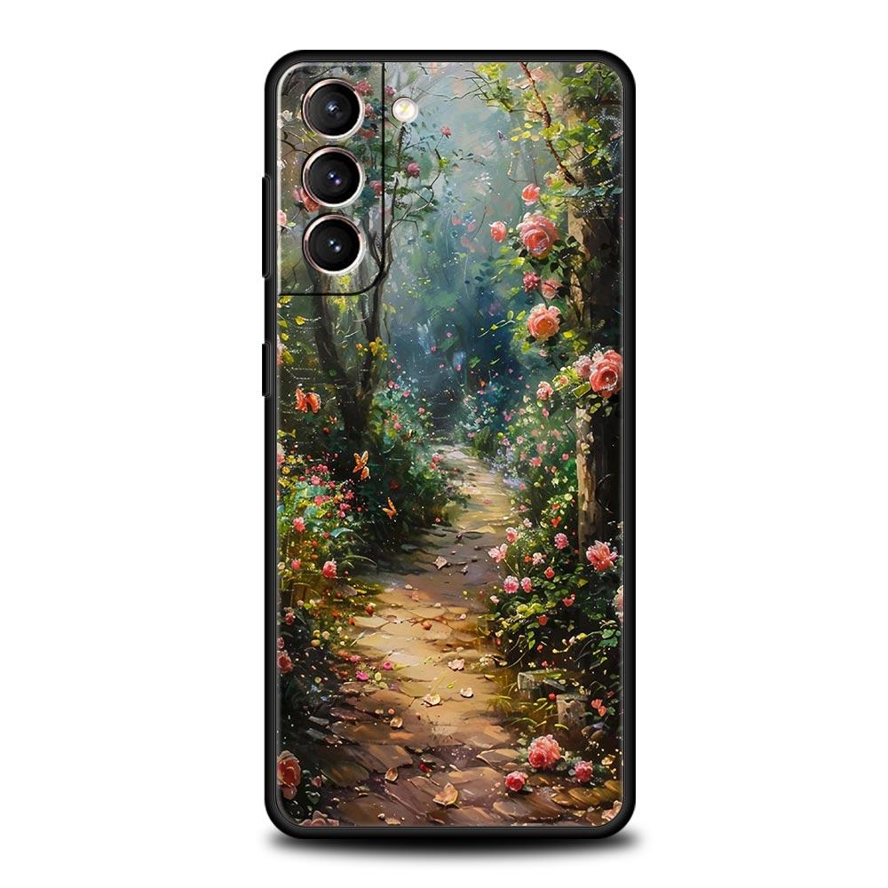 Ölgemälde von Blumen Handyhülle für Samsung Galaxy S25 S24 S23 S22 S20 Ultra S21 FE 5G S10 Plus S10E Weiche TPU-Hülle