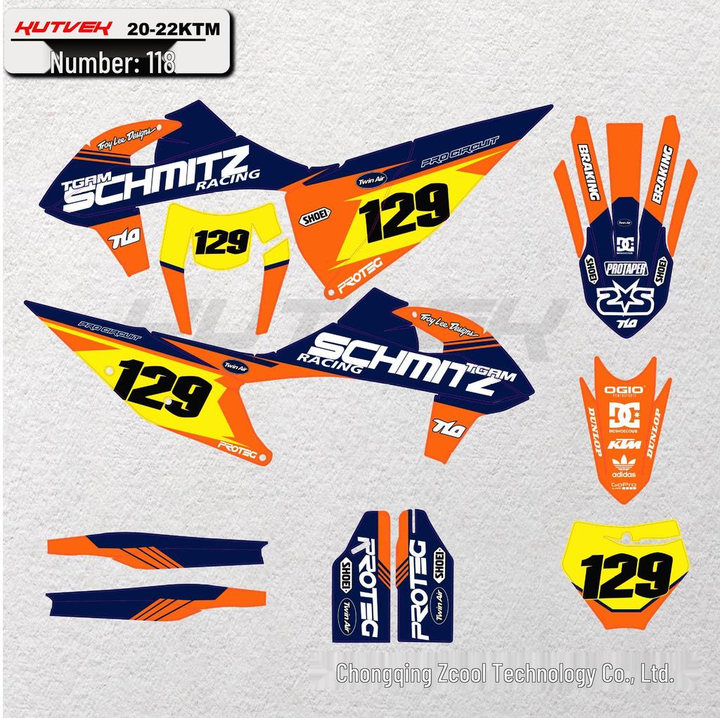 Compatible Decals for 19-22 KTM SX250F EXC, Kaixi Hengjian, Bosuer X6, Mingfu Off-Road Motorcycles