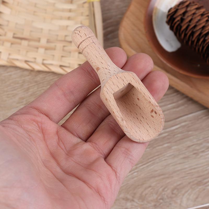 4Pcs Wooden Coffee Tea Scoops Mini Candy Bath Salt Spices Flavors Spoons