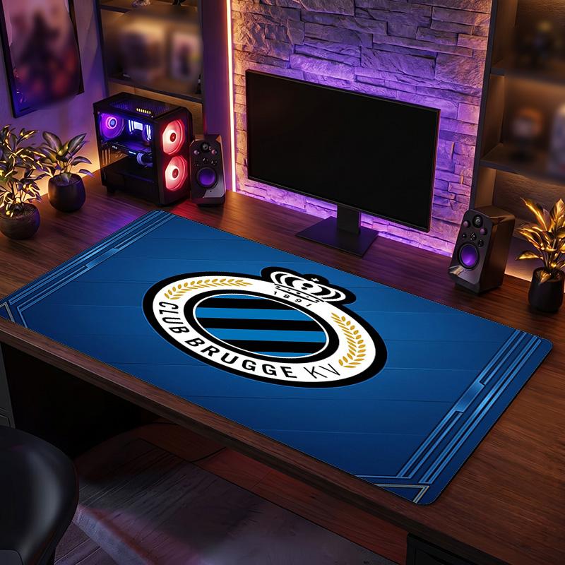 Club Brugge FC Theme Pattern Mouse Pad, Soccer Logo Design XXL Gaming Desk Mat Non-Slip Computer Mouse Pad