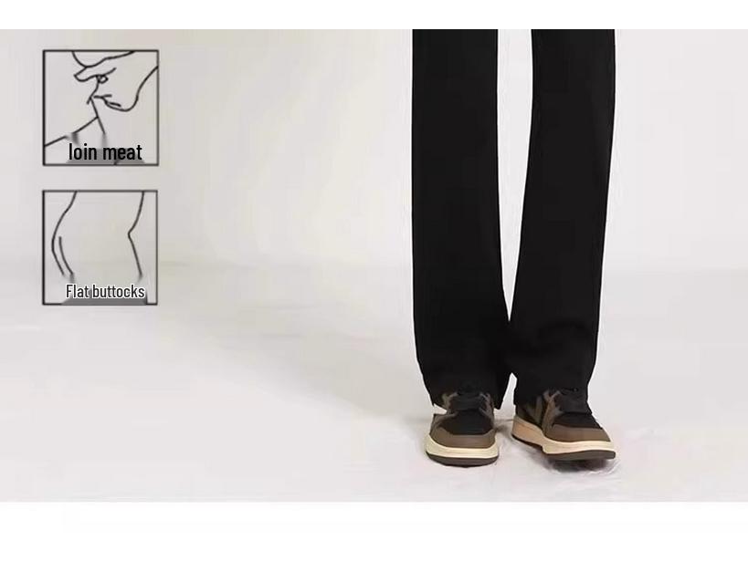 Women's Black High-Waist Slimming Fleece-Lined Jeans: 2025 New Spring Collection