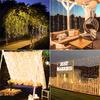 100/200/300 LED Solar Courtyard Curtain Lights Outdoor Waterproof Fairy String Lights With 8 Modes for Garden Window Bedroom Wedding