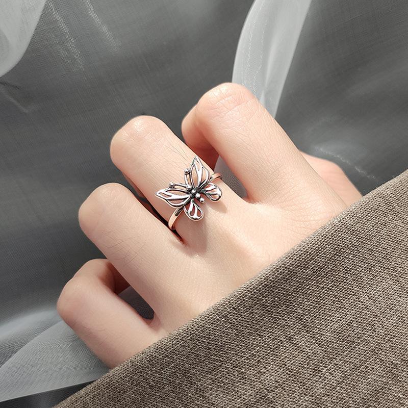 Vintage Butterfly Metal Punk Rings Set for Women Girls Party Jewelry Gifts Fashion Accessories Buckle Female Index Finger Ring