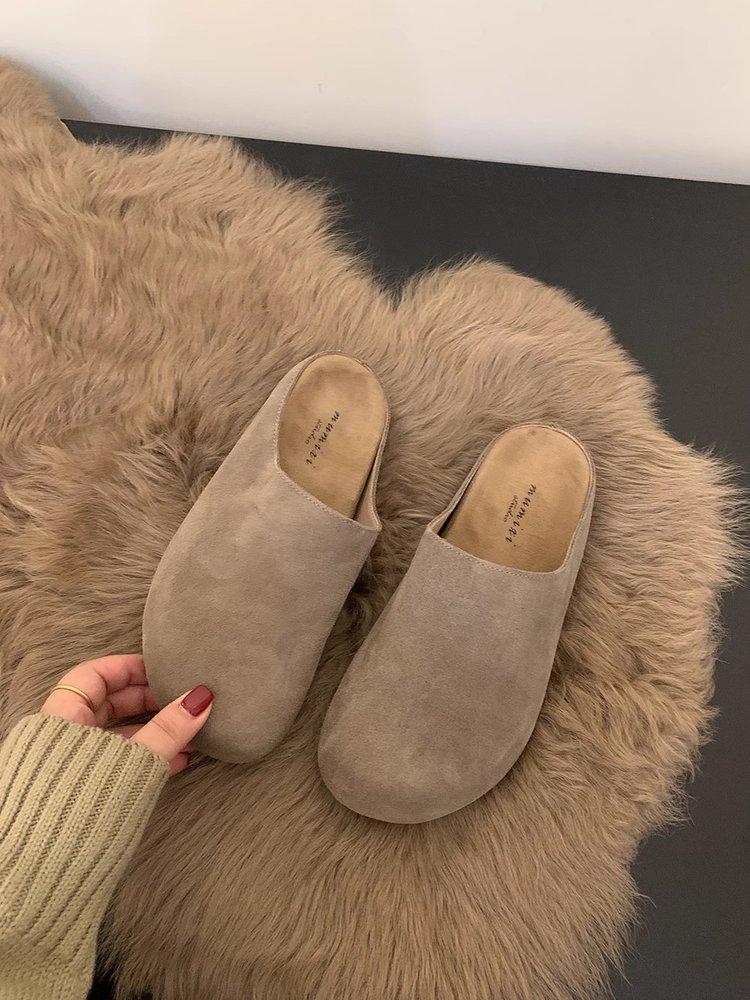 

Retro niche versatile Boken shoes women s shoes autumn 2025 new thick-soled one-pedal lazy bag head half slippers 39