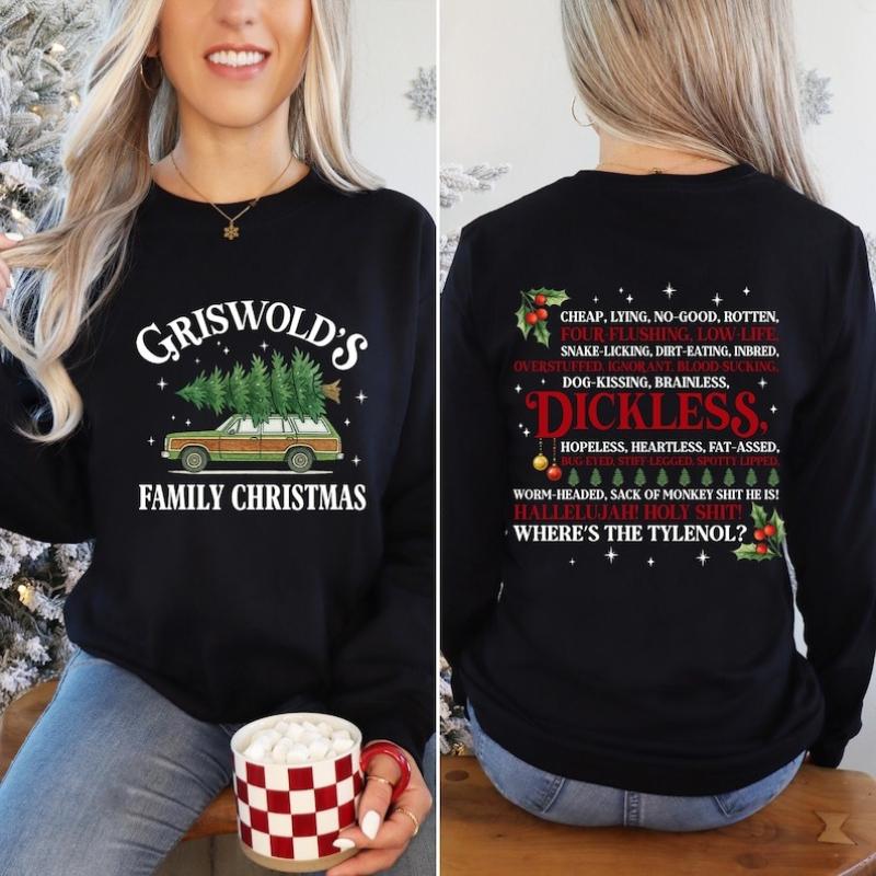 Sided Griswold Christmas Tree Movies Family Xmas National Lampoon Vacation Autumn and Winter Sweatshirt Warm Matching Hoodies