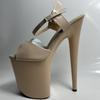 20cm Aprikot Wasserdichte Tisch-High Heels Schnallen-Sandalen / High Heel Pole Dance Modell Laufstegschuhe