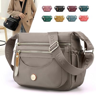 Bolso bandolera multicapa de nailon antisalpicaduras de gran capacidad, mochila informal para mujer