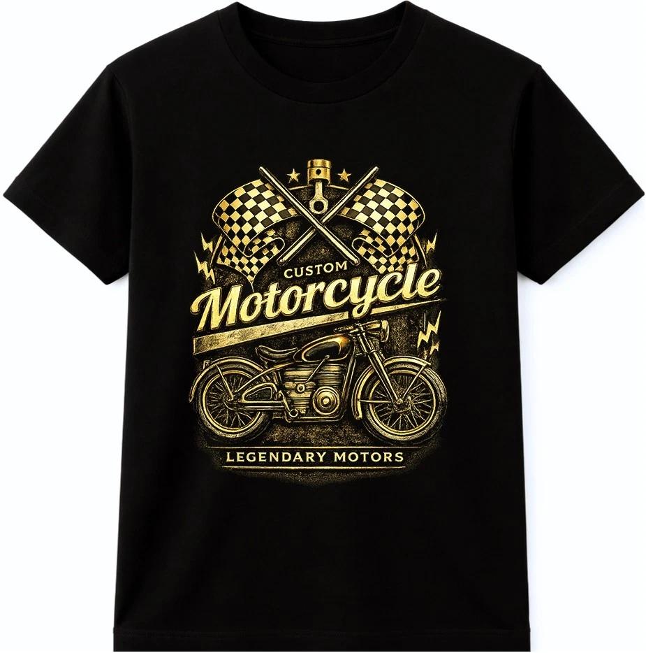 Мотоциклетная футболка на заказ Винтажная Байкерская Мотоциклетная Гонки Графическая футболка XL