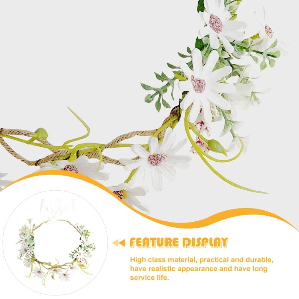 FRCOLOR White Daisy Artificial Flower 9x8 for Weddings and with Lightweight Indoor and Outdoor Decoration Wreath, inches, Parties, Ribbon, 35g,