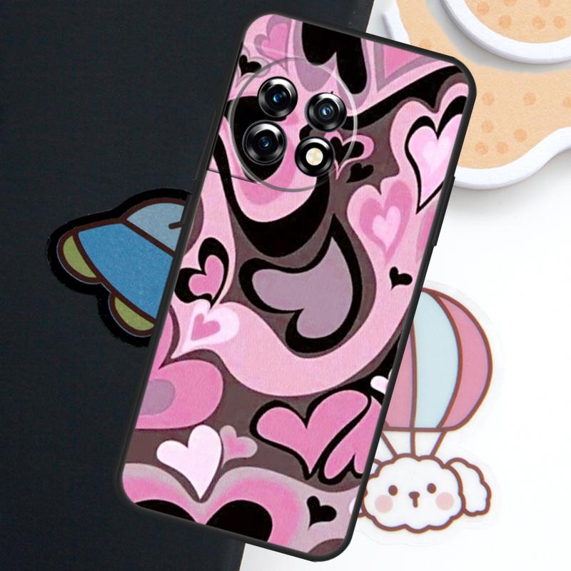 Purple Heart Swirl Aesthetic Case For OnePlus Nord CE 5 3 4 Lite N20 N30 OnePlus 15R 10T 12R 13R 15 13 12 11 10 Pro Cover