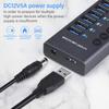 985A 10 Port USB 3.0 Hub USB Splitter Hub USB Docking Station 300MB S High Speed Transmission with Individual Switches