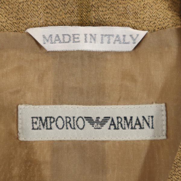 Emporio Armani Made In Italy Linen Blend Check No Color Jacket 42 Brown Women Used