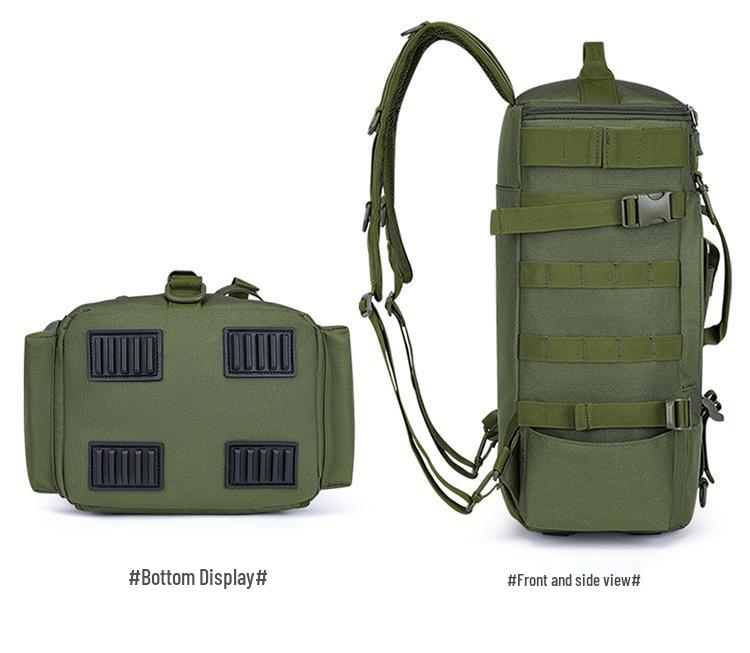 Outdoor Fishing Backpack with Rod Holder - Large Capacity Double Shoulder Lure Bag