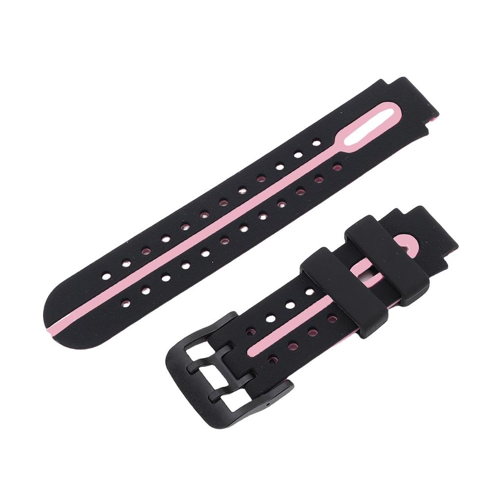 15mm Kids Smart Watch Strap Water Proof Silicone Watch Band with Stainless Steel Buckle for Sports Pink