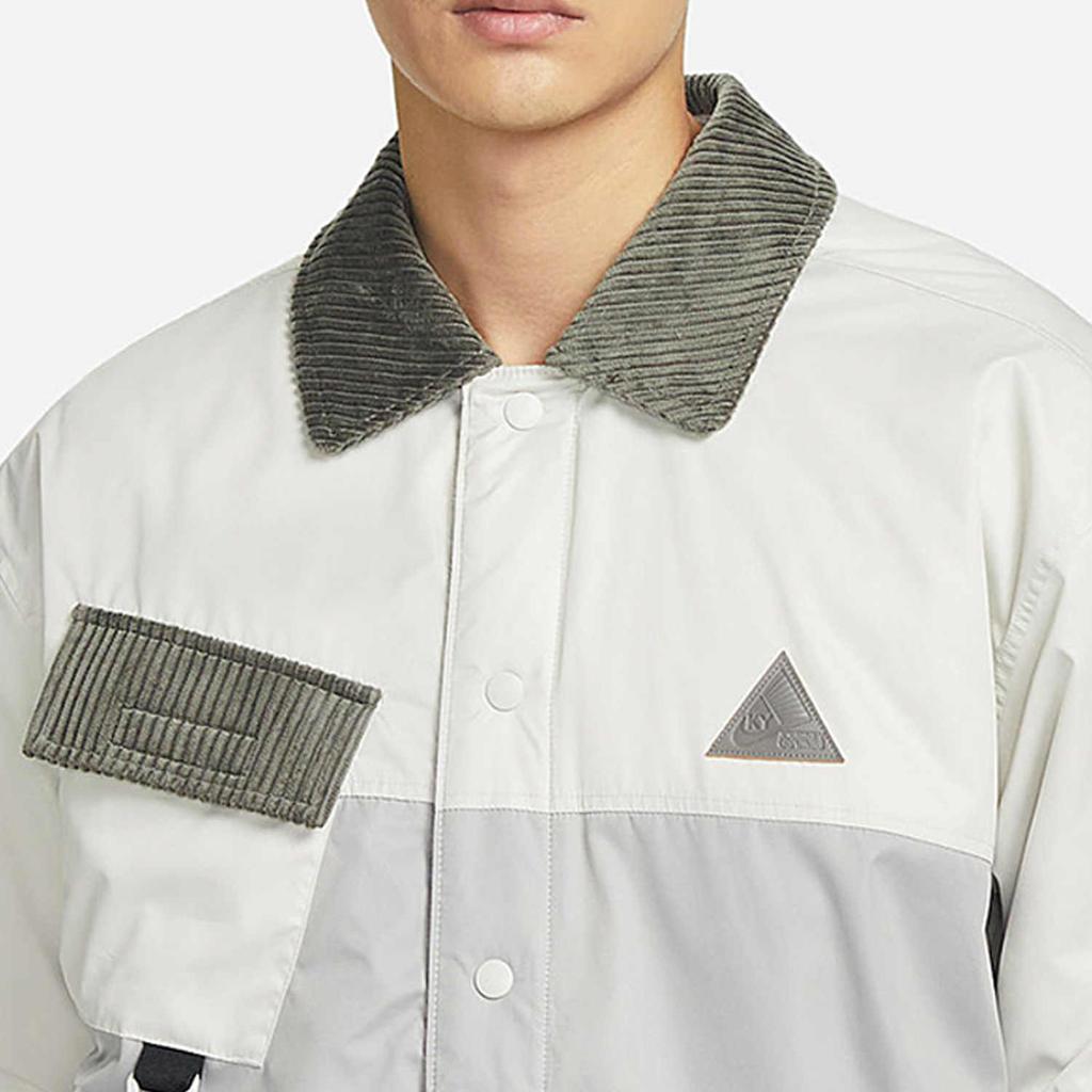 Nike Embroidered Pattern Polo Warm Sports Jacket Men Jacket Gray DQ6120-072