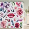 Modern Pink Love Style Pattern Shower Curtain Bath Curtain Romantic Printed Bathroom Curtains For Home Decoration Curtain