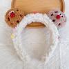 Cartoon Cookie Biscuit Plush Headband for Women - Cute & Funny Face Washing, Makeup Hair Accessory for Autumn/Winter
