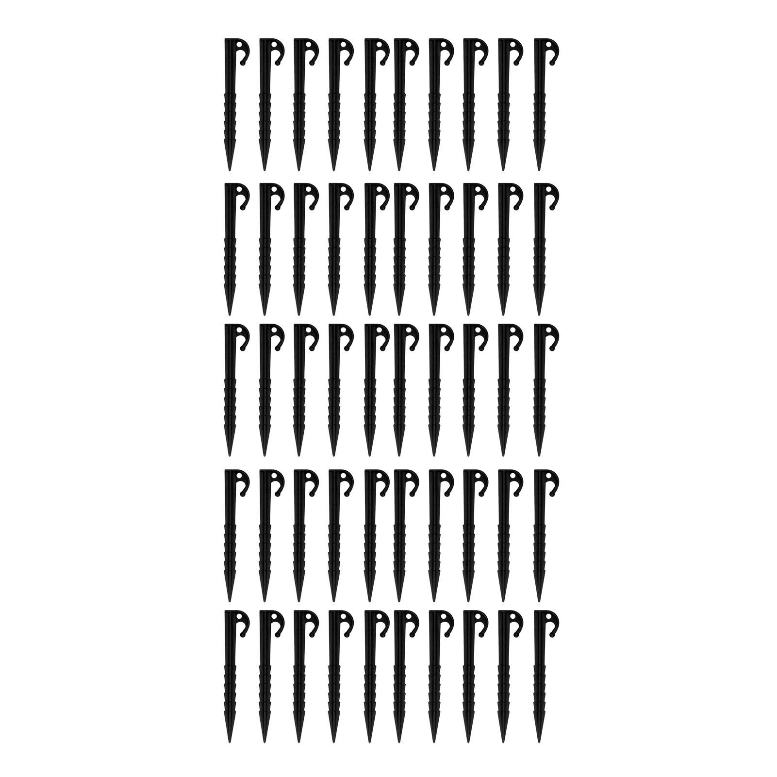 Painter Black 50 Pcs Plastic Tent Peg 5.5In Serrated Sand Stake High Strength Abs Outdoor Beach Spike Tent Nail For Camping Awning
