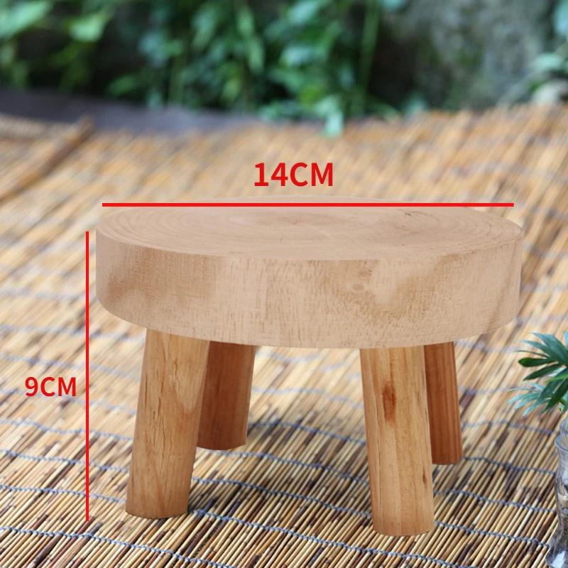 Nový přenosný bambusový stojan na květiny s jednou zátokou Mini držák na květináče Polička na květináče Polička na květináče se čtyřmi nohami