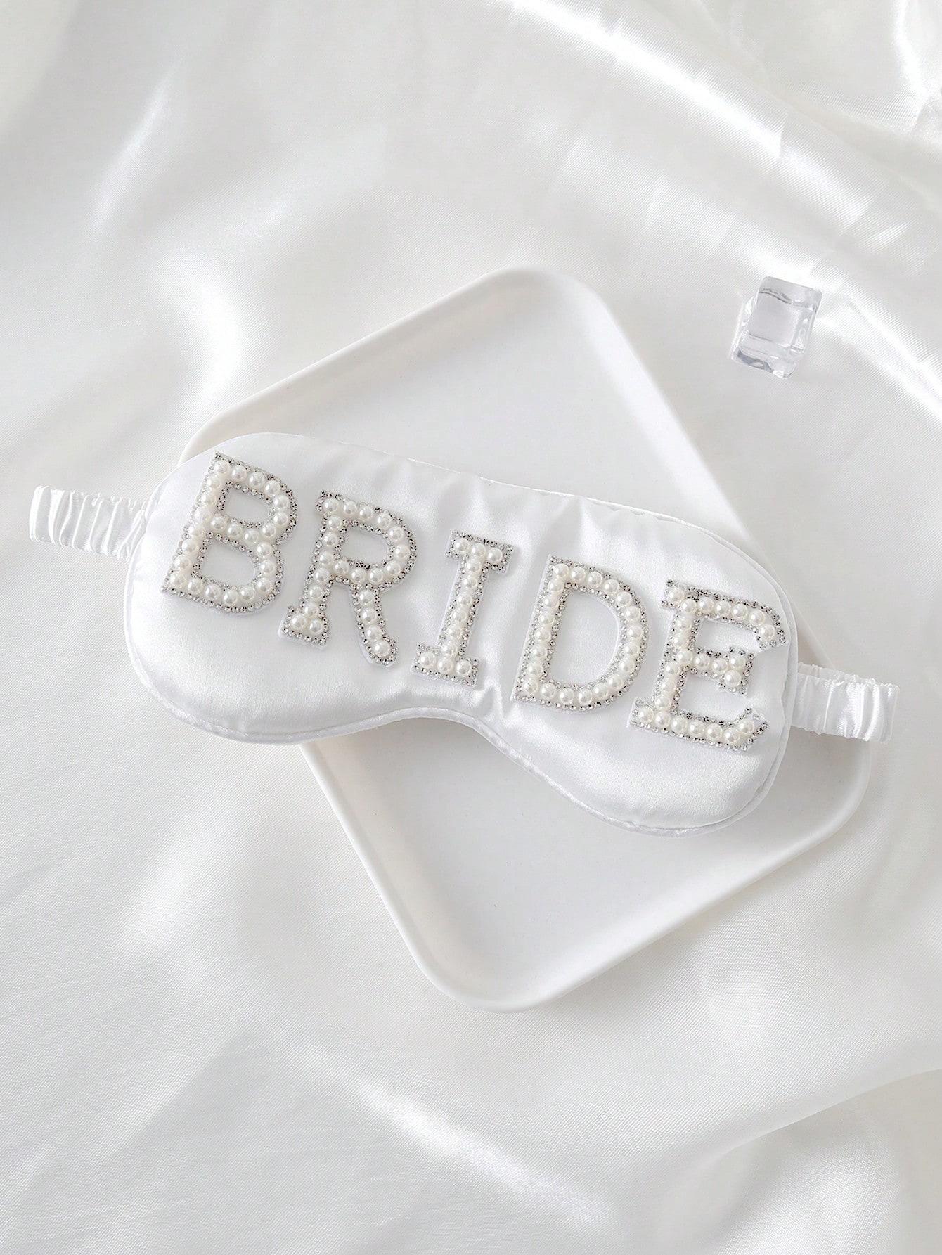 

1pc BRIDE Pearl Rhinestone Satin Sleep Eye Mask Bachelorette Party Wedding Gift For Bride United States