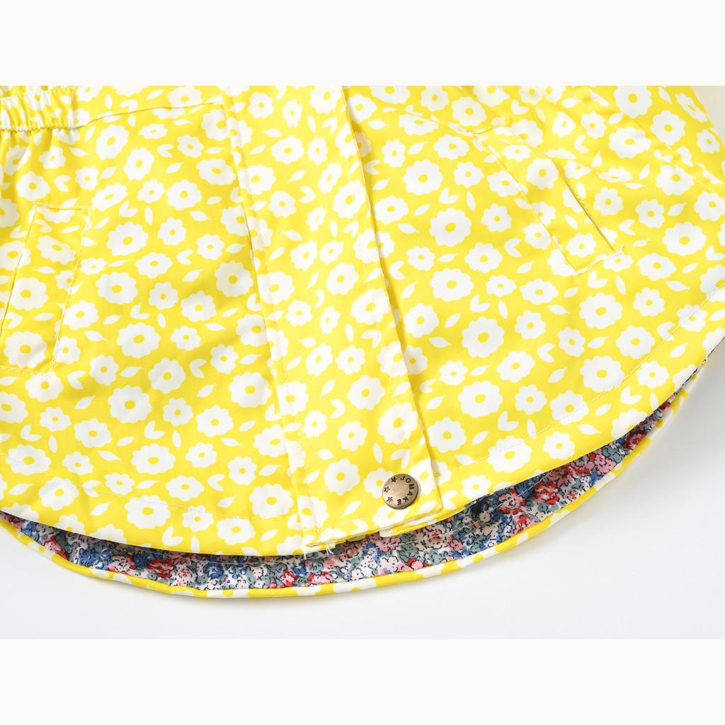 Frühlings- und Herbstjacke für Mädchen, modische Blumen-Windjacke, Kinder, taillierte Kapuzenjacke, mittellange Jacke